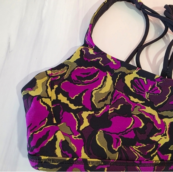 Lululemon Athletica Free To Be Zen 8 Purple and Green Sports Bra Medium Support - Picture 7 of 14